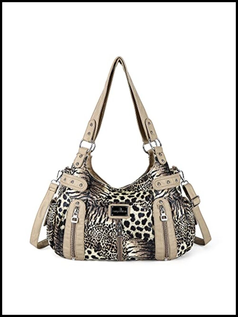 Washed Faux Leather Hobo Satchel Handbag Tote Purse with Shoulder Strap